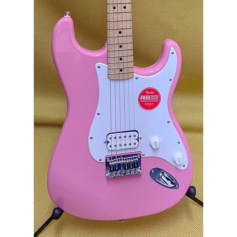 

Электрогитара 037-3302-555 Squier By Fender Sonic Stratocaster Hardtail One Humbucker Guitar Maple Neck 2023 - Flash Pink