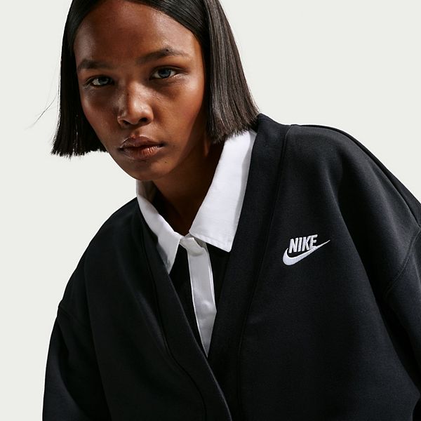 Женский кардиган club fleece свободного кроя Nike, Black — фото 3