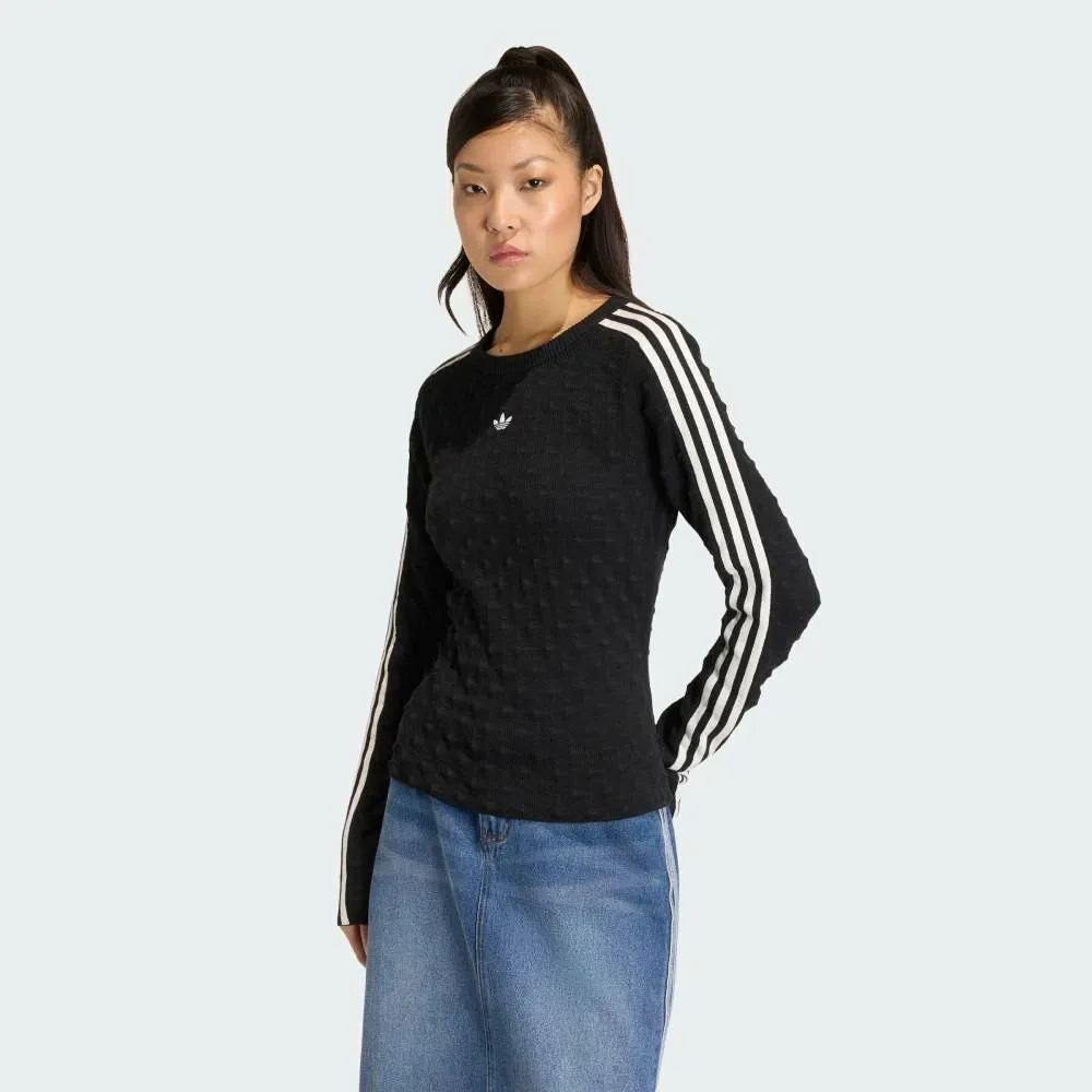 Толстовка Adilna Slim Solid Spike Knit Adidas, black — фото 3