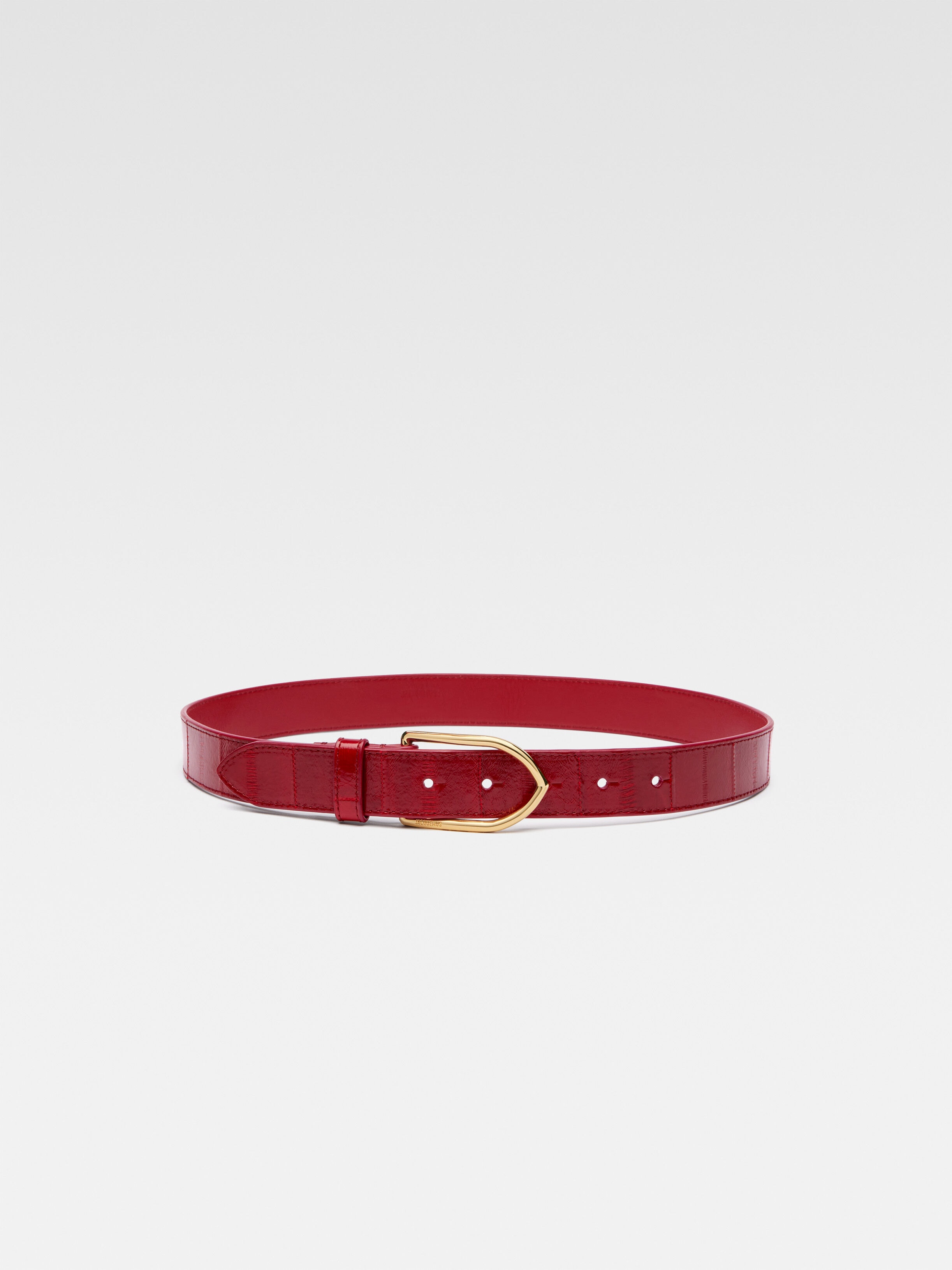 

Ремень с фирменной пряжкой JACQUEMUS The Bambino belt, темно-красный
