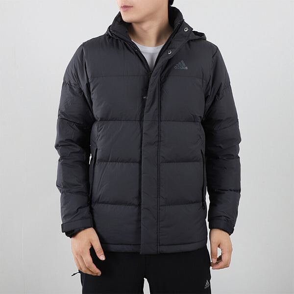 Пуховик adidas Logo Print Casual Warm Sport Down Jacket Male Black, черный — фото 3