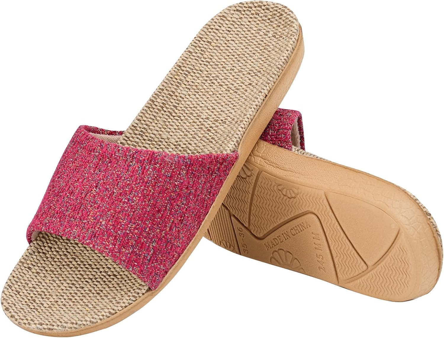 

Тапочки XINGYUE из льна для татами, нескользящие, для дома с открытым носком, красный