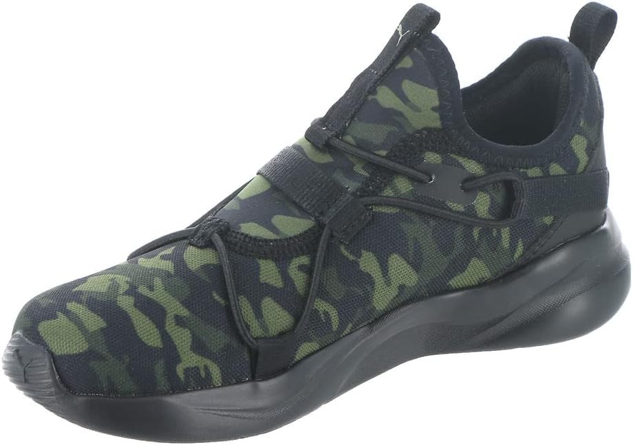 Кроссовки PUMA Boy's Softride Rift Slip-On Speckle (Big Kid), черный/зеленый/темно-зеленый — фото 4