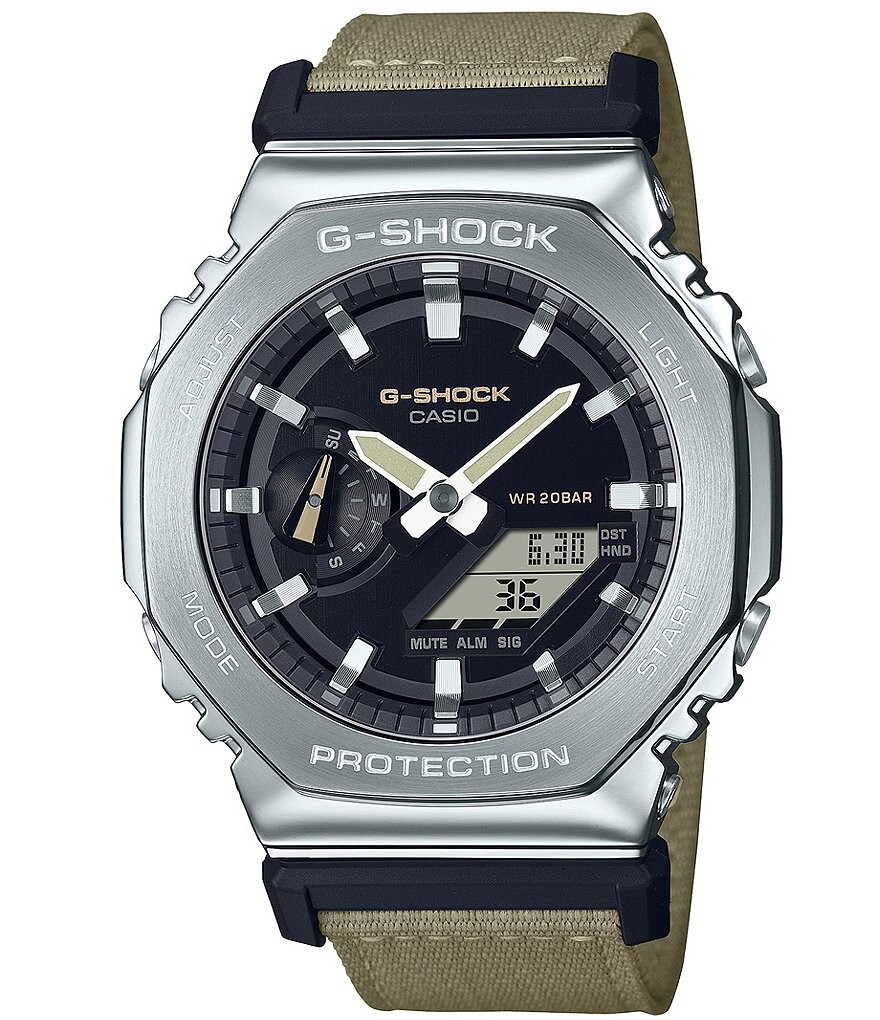 

Мужские часы G-Shock Ana-Digi с тканевым ремешком цвета хаки, зеленый