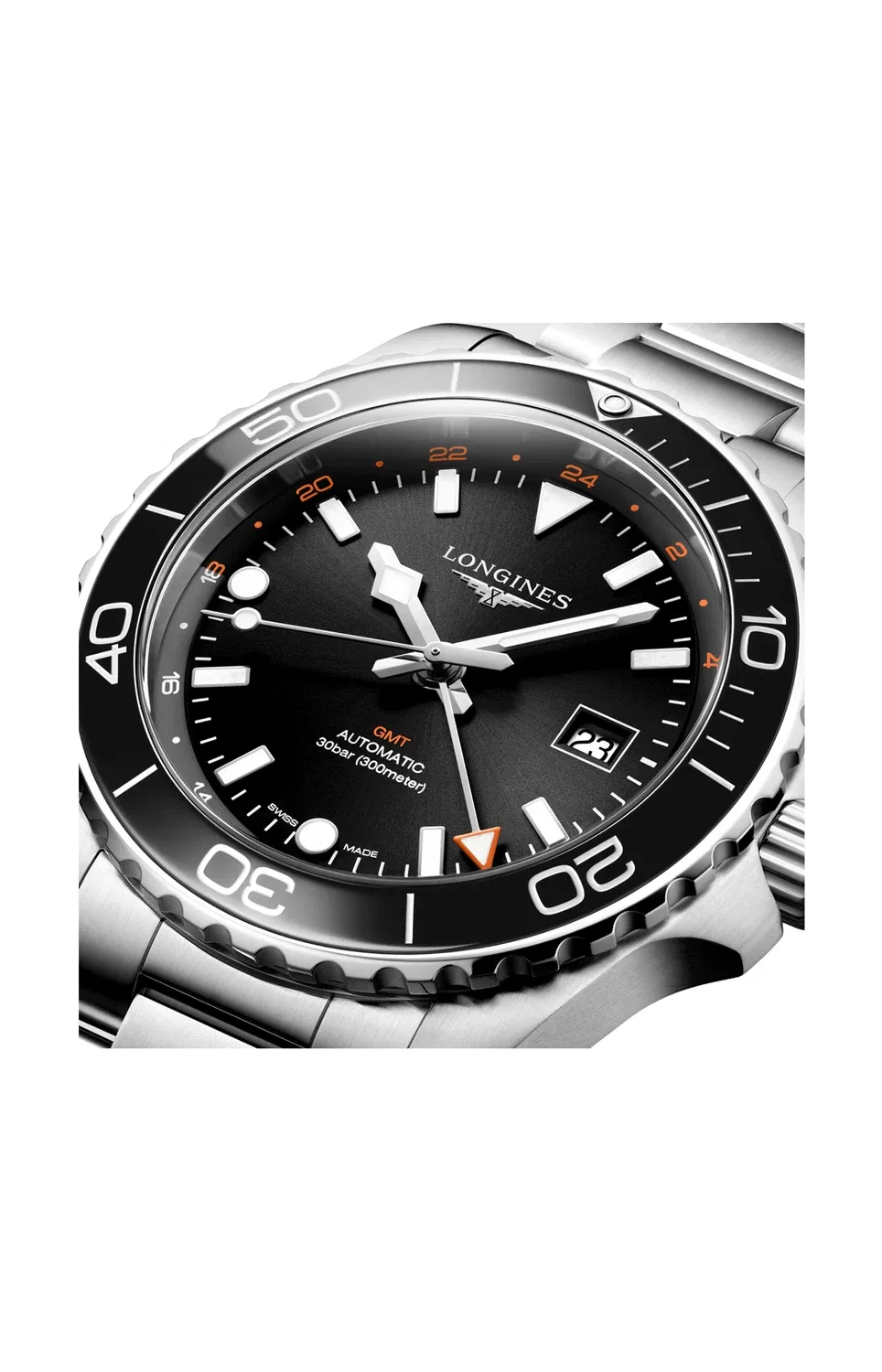 HYDROCONQUEST GMT 43 ММ - L3.890.4.56.6 LONGINES, черный — фото 3