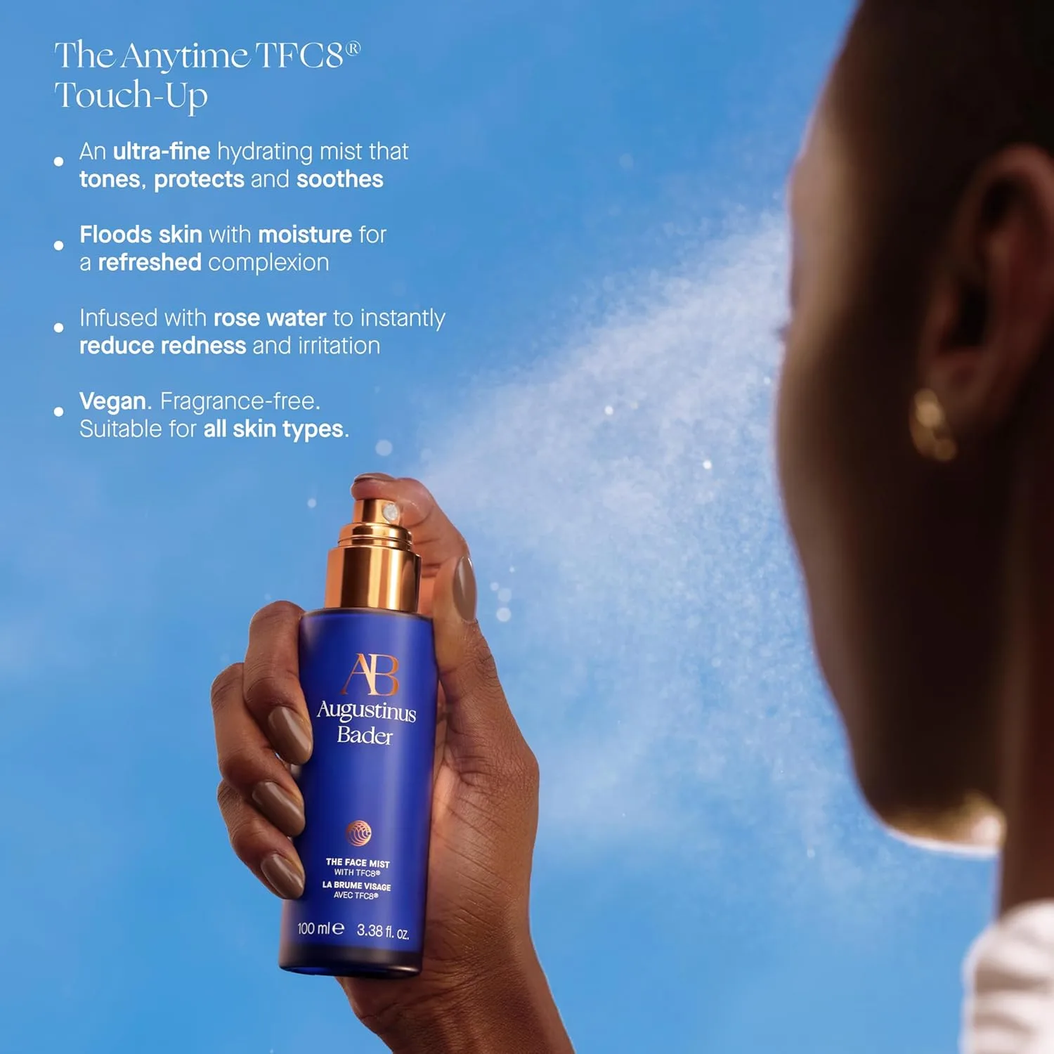 Augustinus Bader The Face Mist - увлажняющий и освежающий спрей для лица, успокаивает, восстанавливает и усиливает сияние, антиоксидантная легкая формула, 100 мл — фото 2