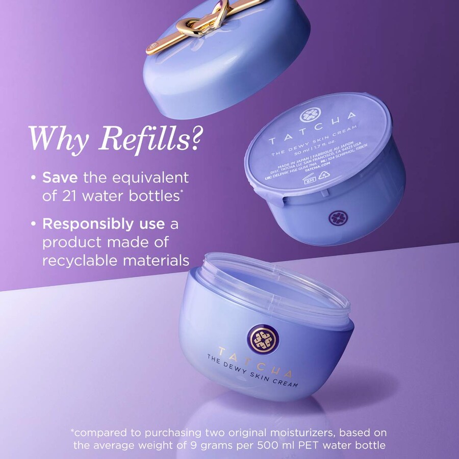 Крем для лица Tatcha — Увлажняющий Dewy Skin Cream с эффектом увлажнения и разглаживания кожи, сменный блок, 50 мл — фото 2