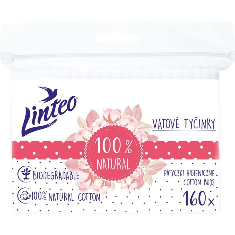 

Ватные палочки Linteo Natural Cotton Buds в пакетике 160 шт Inna Marka