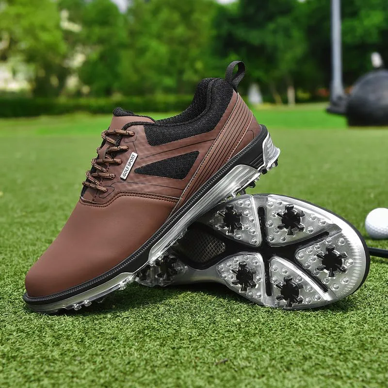 

Мужские гольф-кроссовки ULTIANT с фиксированной бесшиповой подошвой, водонепроницаемые, легкие, противоскользящие, размеры 7,5-14, коричневый