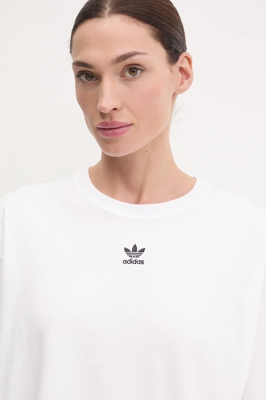 Хлопковая футболка Essential Adidas Originals, белый — фото 4