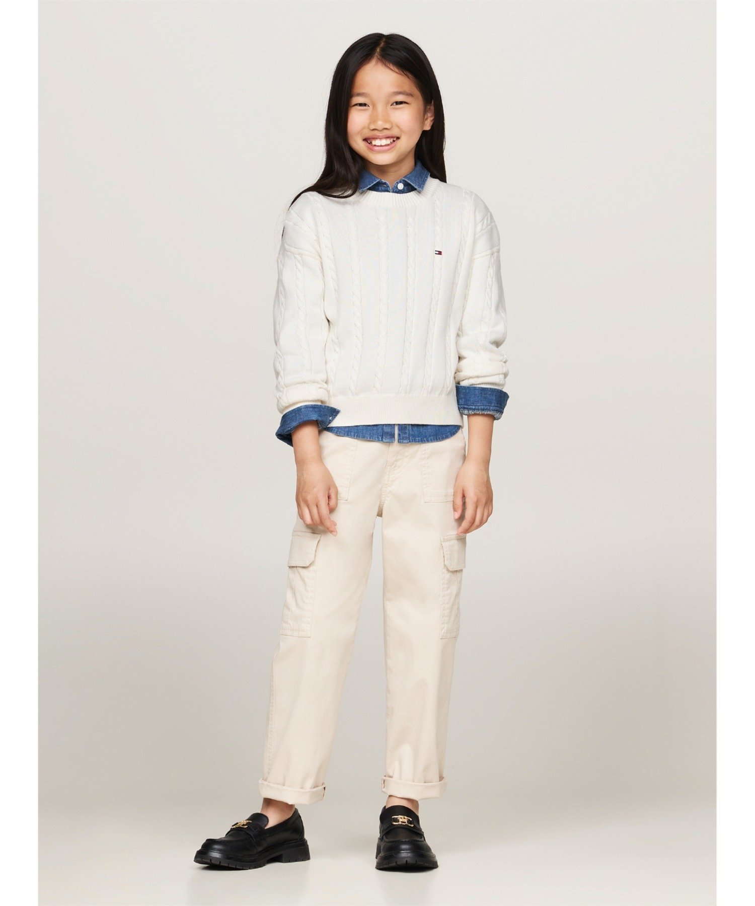 (K) TOMMY HILFIGER GIRLS Свитер с косами, White — фото 2