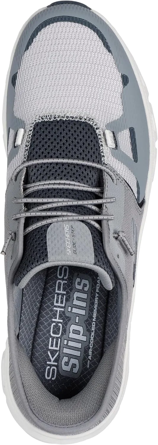 Мужские кроссовки Skechers Glide-Step Pro с удобной посадкой без шнурков, серый — фото 4