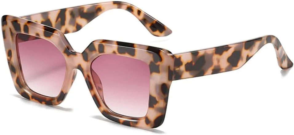 

Солнцезащитные очки MUTYNE, квадратные, с заклепками, женские, ретро, мужские, леопардовый принт, розовое покрытие, уличные, стрельба, UV400, градиент Amber Red