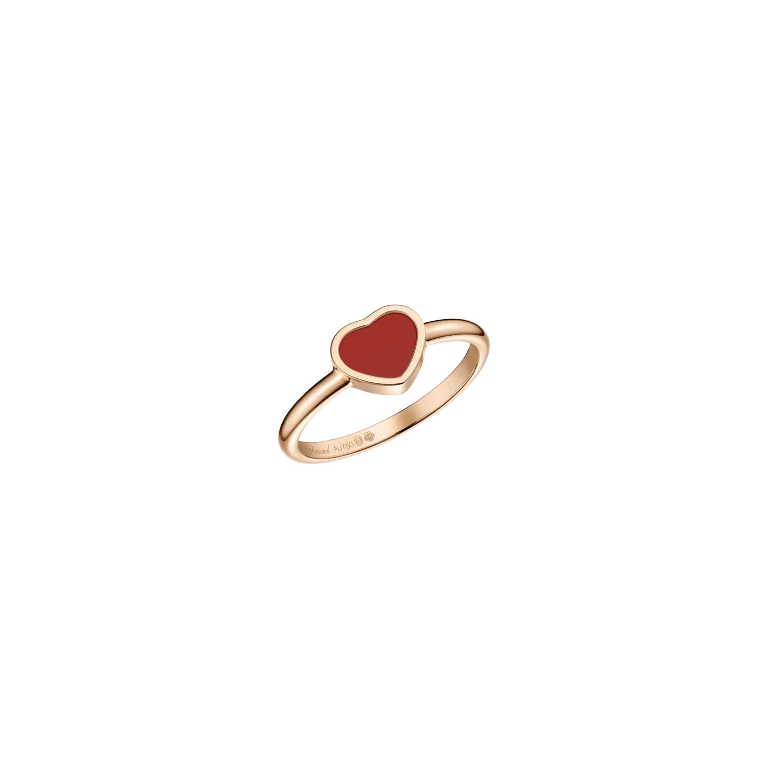 

Кольцо Chopard My happy hearts из розового золота с сердоликом