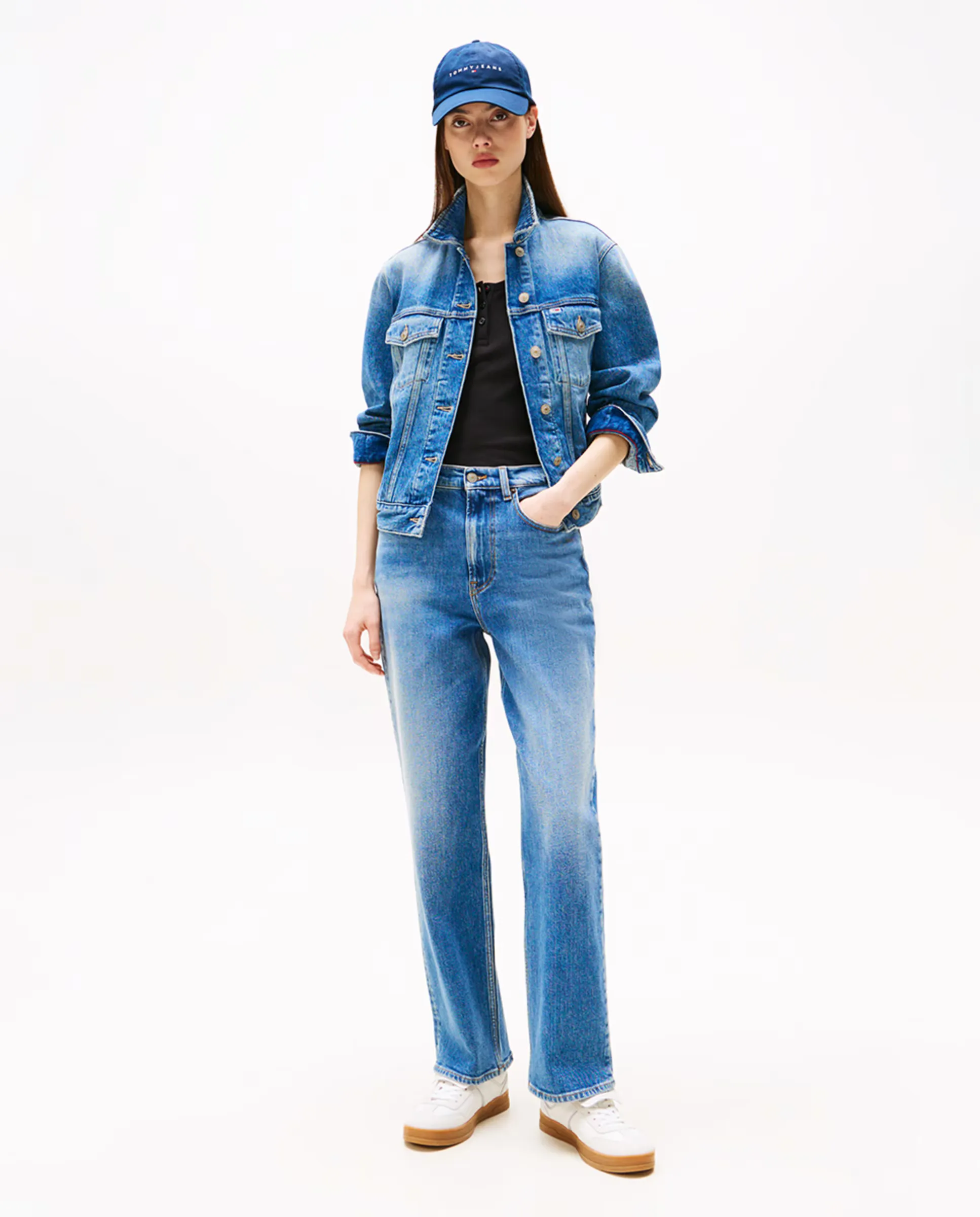 

Женские джинсы LAYLA скинни прямого кроя и высокой посадкой Tommy Jeans, синий