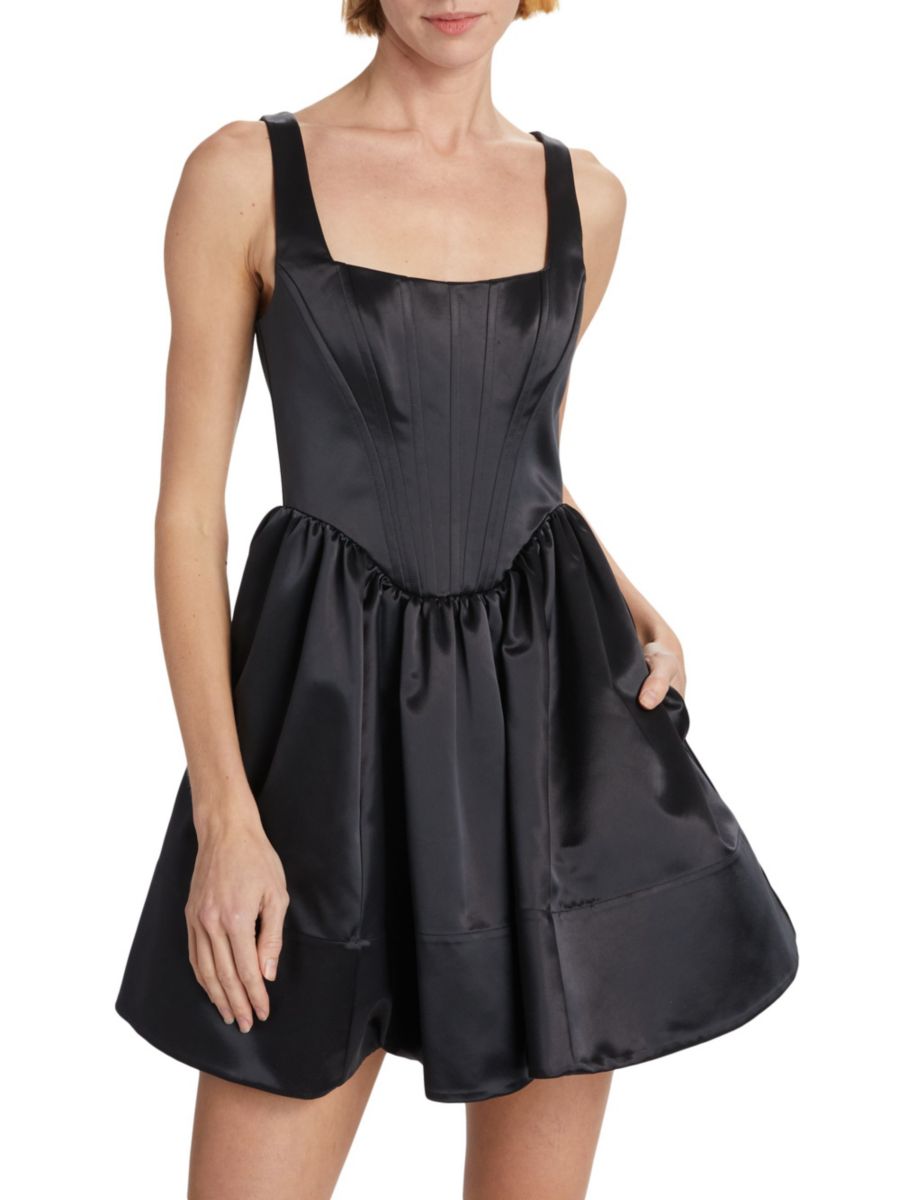 

Мини-платье Landscape Fit & Flare Staud, черный