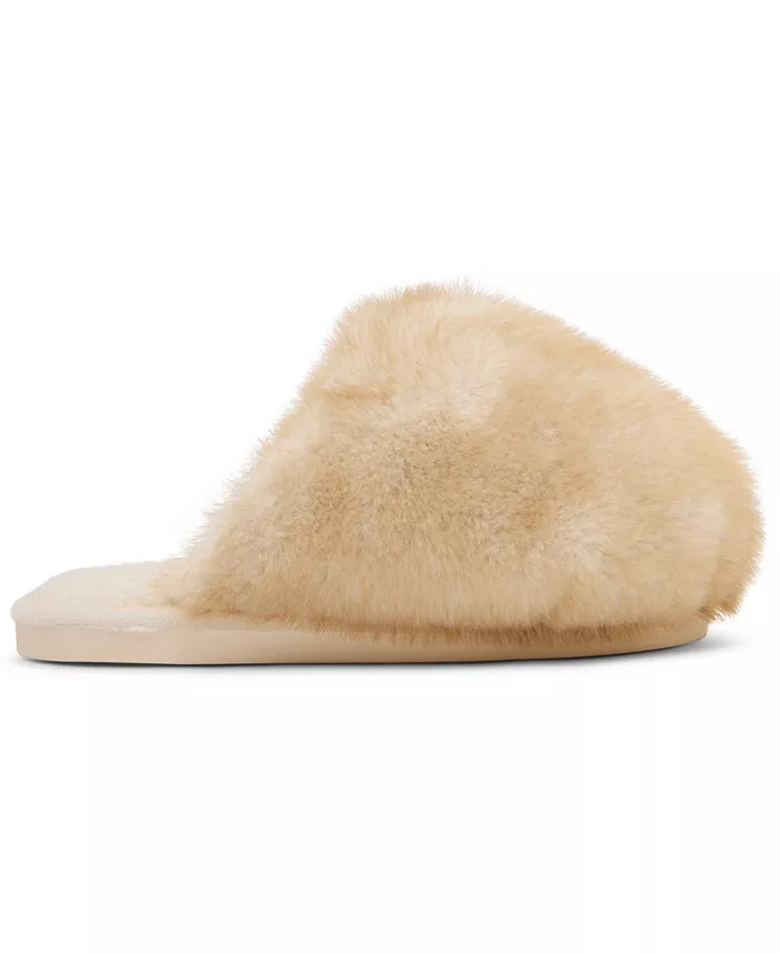 Женские уютные тапочки-шлепанцы Poof Steve Madden, загар/бежевый — фото 2