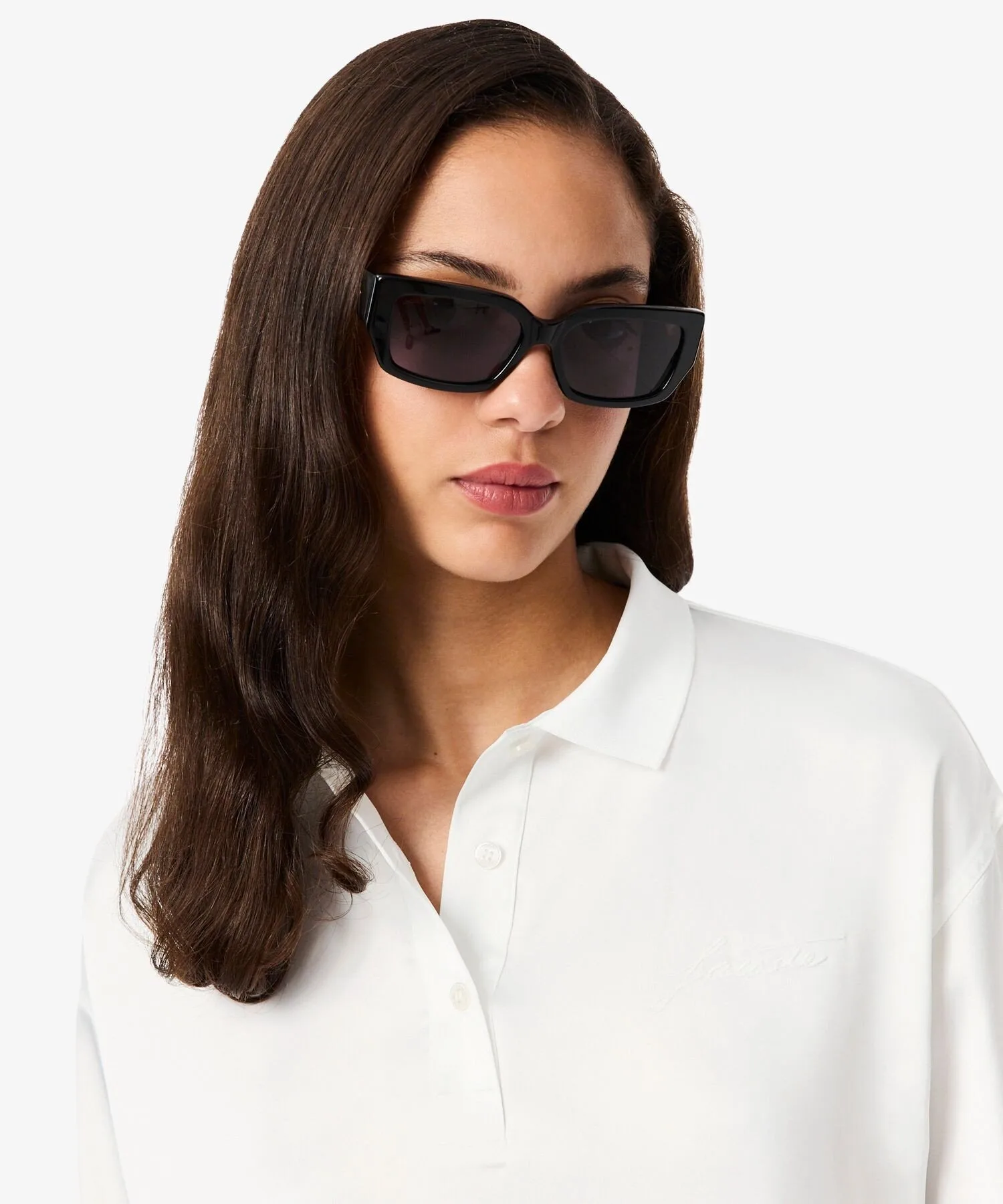 Рубашка LACOSTE Атласная Свободного кроя, Черный цвет — фото 2