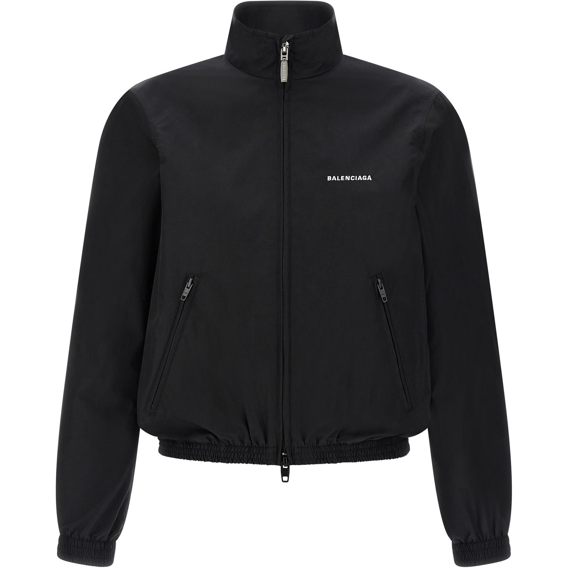 

Balenciaga Куртка с вышитым логотипом на молнии, Black