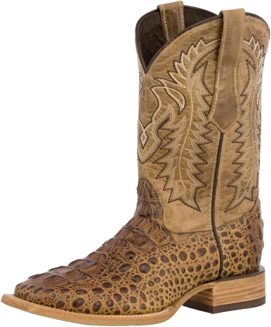 

Мужские сандалии Texas Legacy Western Cowboy из кожи с квадратным носком и крокодиловым принтом