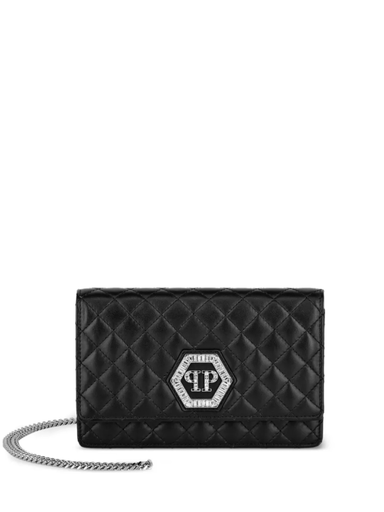 

Стеганая мини-сумка на плечо Philipp Plein, черный