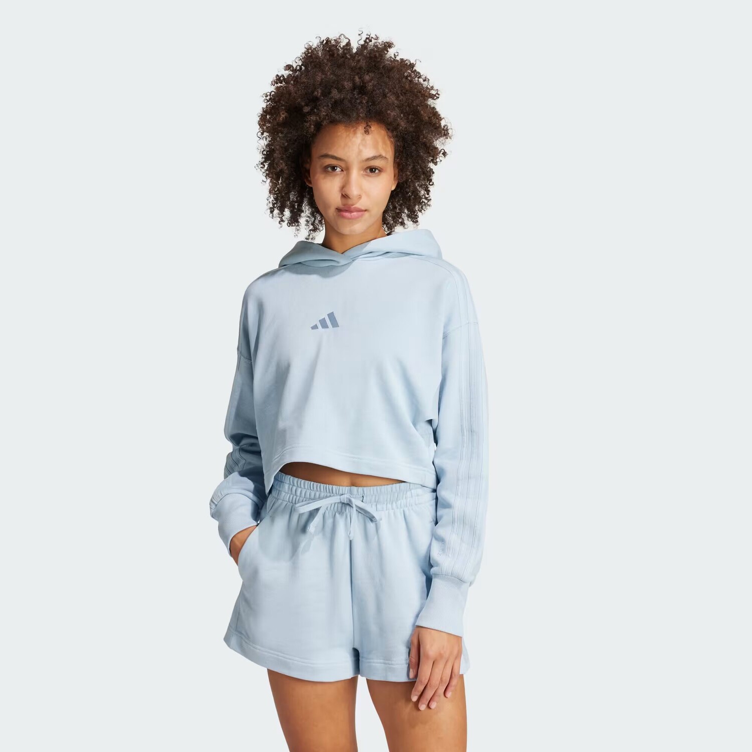 

Толстовка с 3 полосками ALL SZN из французского терри Adidas, цвет Wonder Blue