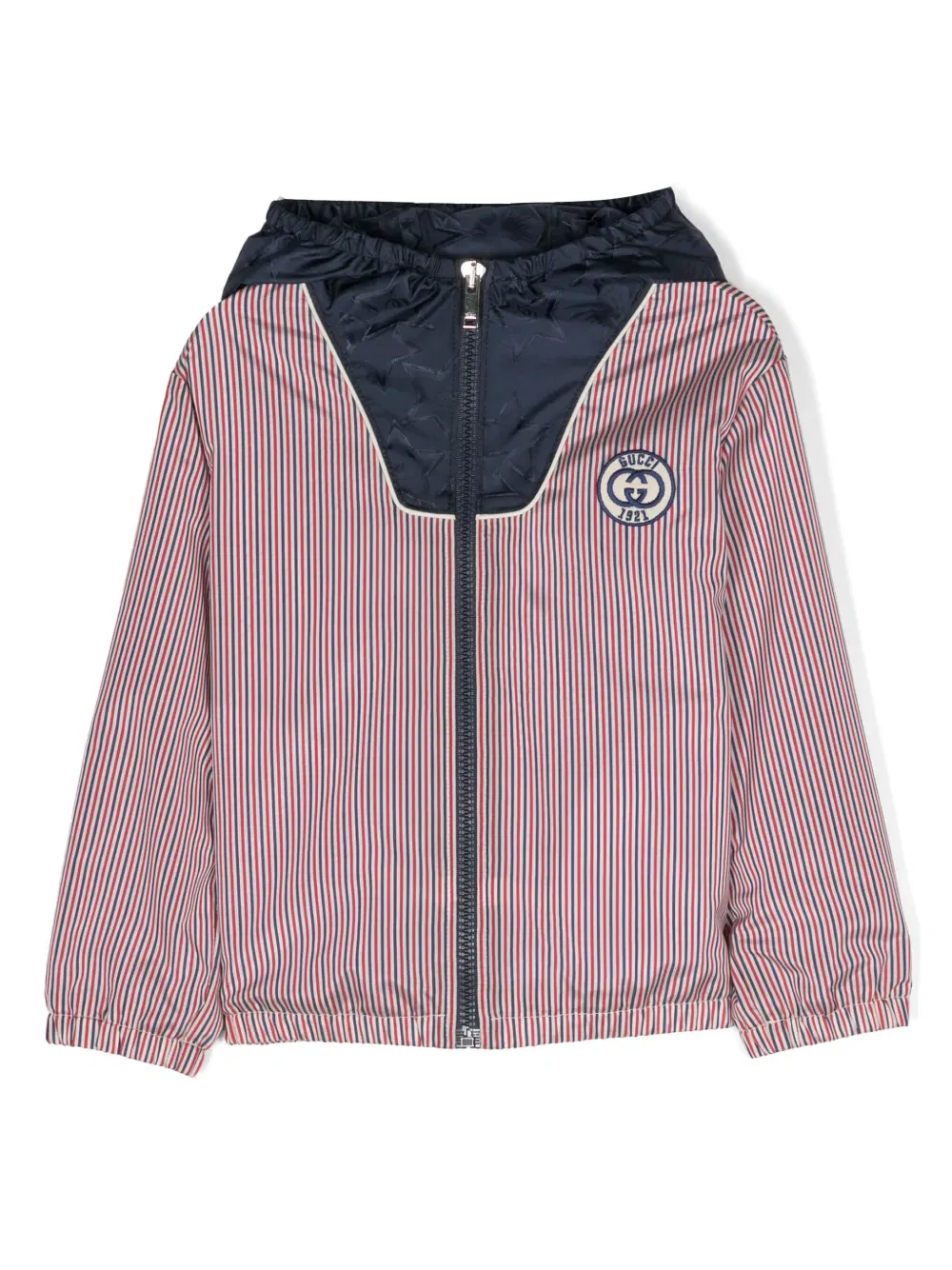 Куртка с капюшоном и нашивкой в виде переплетенных букв G Gucci Kids, синий