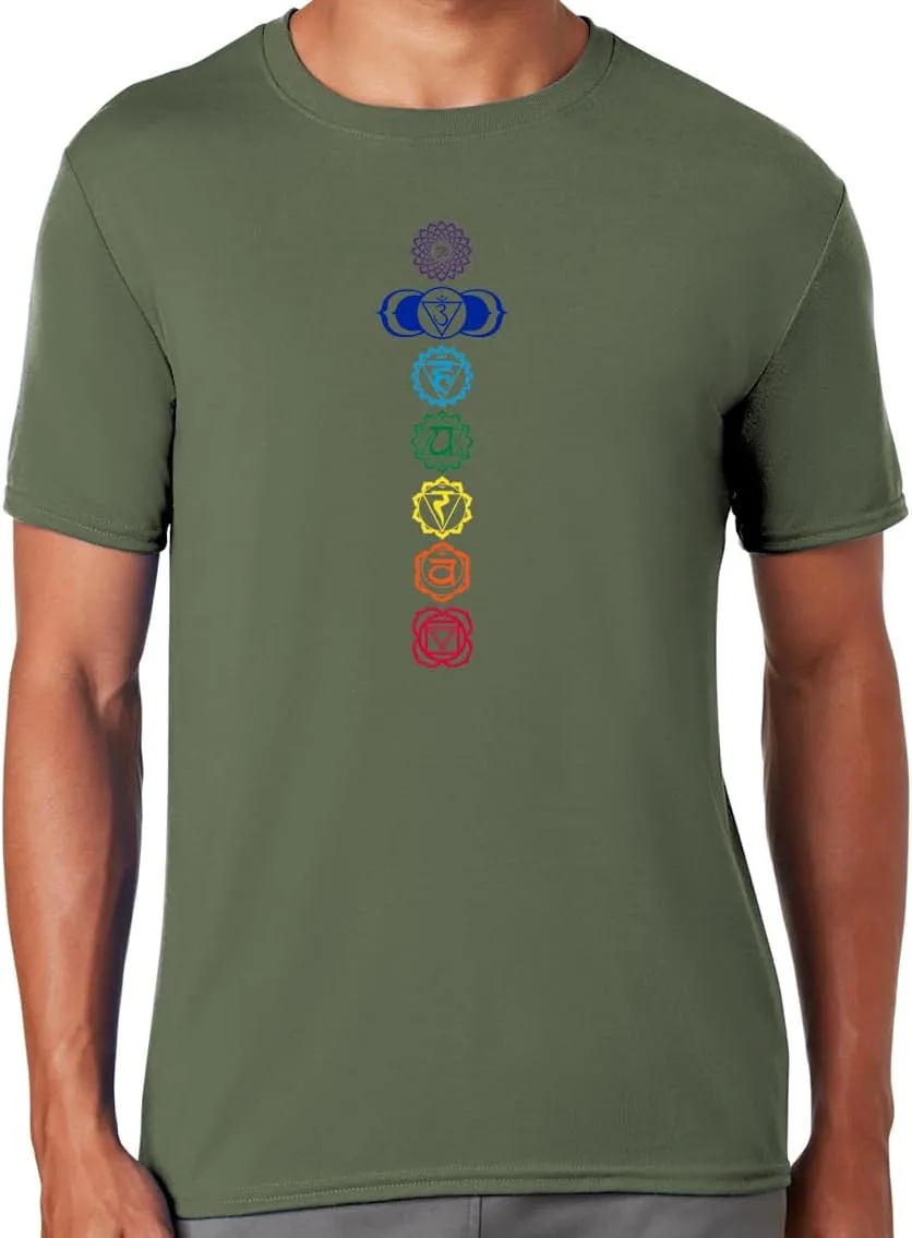 

Мужская влагоотводящая футболка для йоги с 7 чакрами Yoga Clothing For You