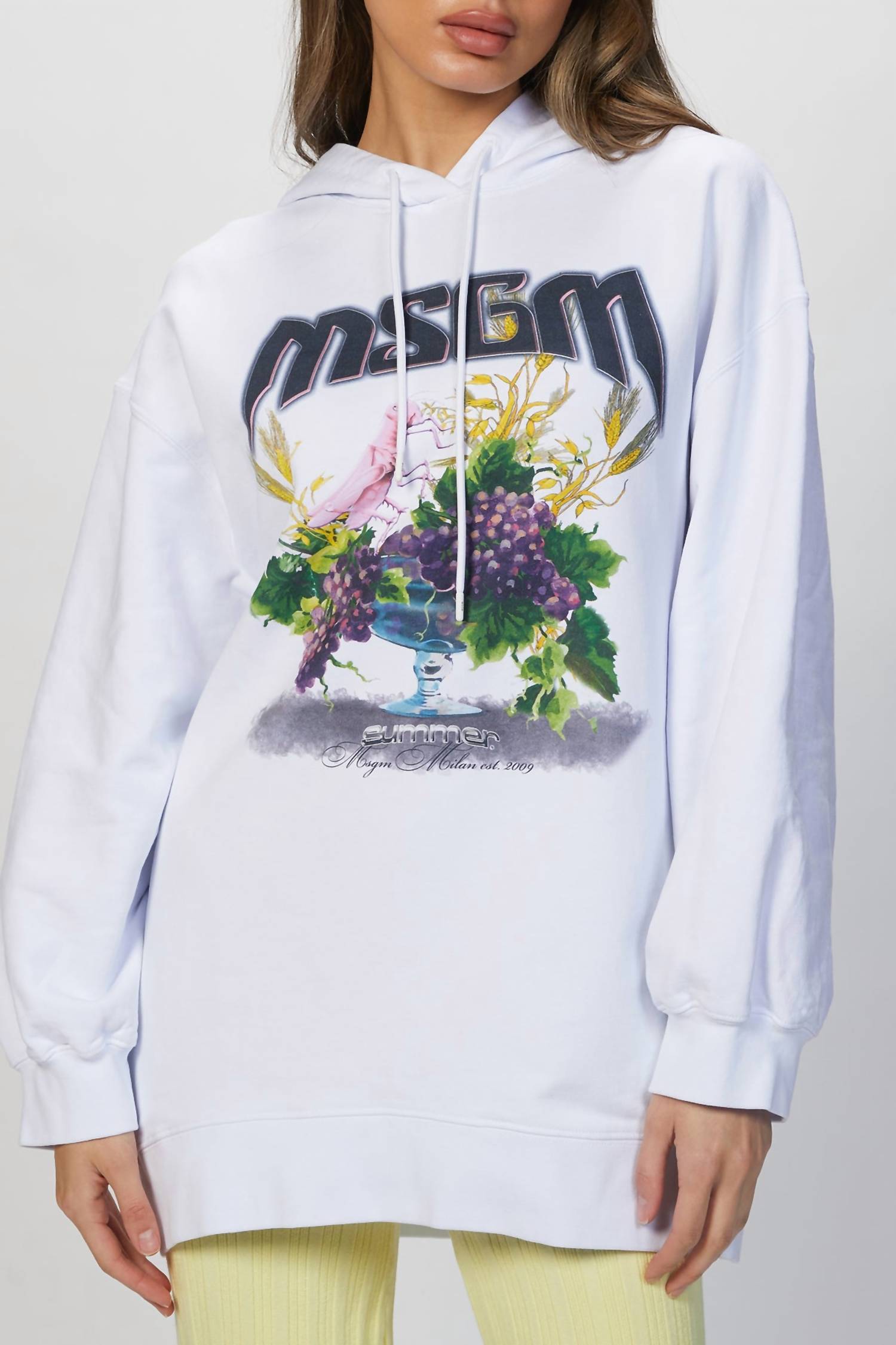 

Толстовка с графическим принтом белого цвета MSGM