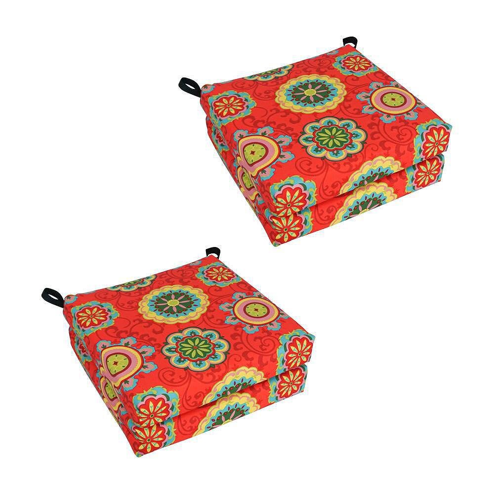 

Набор Blazing Needles из 4 подушек для уличных стульев, цвет Floral Red