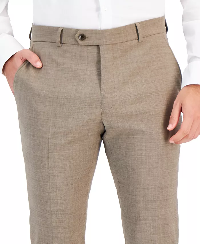 Брюки мужские Modern-Fit из шерсти TH-Flex с эластичной вставкой Tommy Hilfiger, коричневый/бежевый — фото 4
