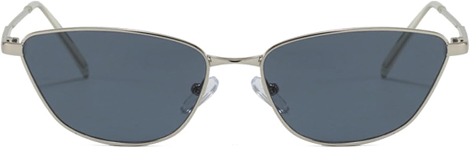 

Солнцезащитные очки Bullabulling в стиле ретро «кошачий глаз» с металлическим оправой для женщин и мужчин, модные винтажные солнцезащитные очки в золотой оправе в стиле 90-х, для активного отдыха, Silvery Gray