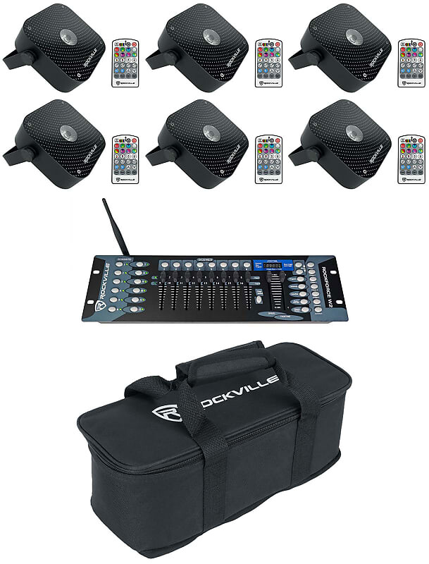 

Прожектор Rockville (6) Mini RF1 V2 Black+ROCKFORCE W2+BAG