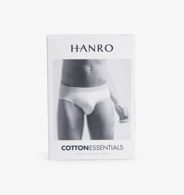 

Набор из двух трусов-брифов из эластичного хлопка Cotton Essentials с логотипом на поясе Hanro, цвет light melange