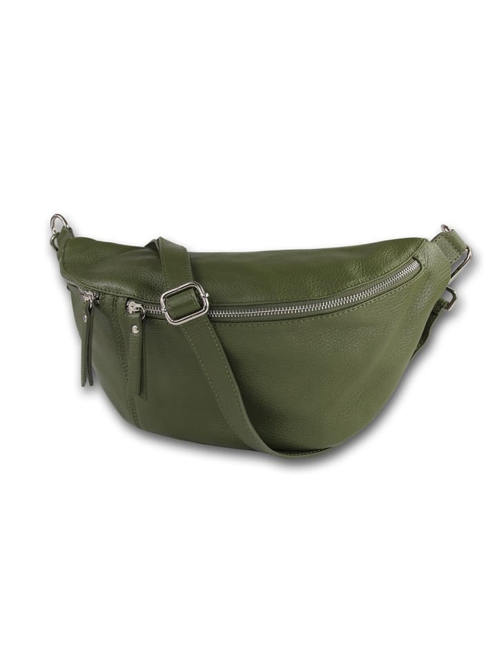 

Кожаная поясная сумка Toscanto зеленая, примерно 37 см Toscanto