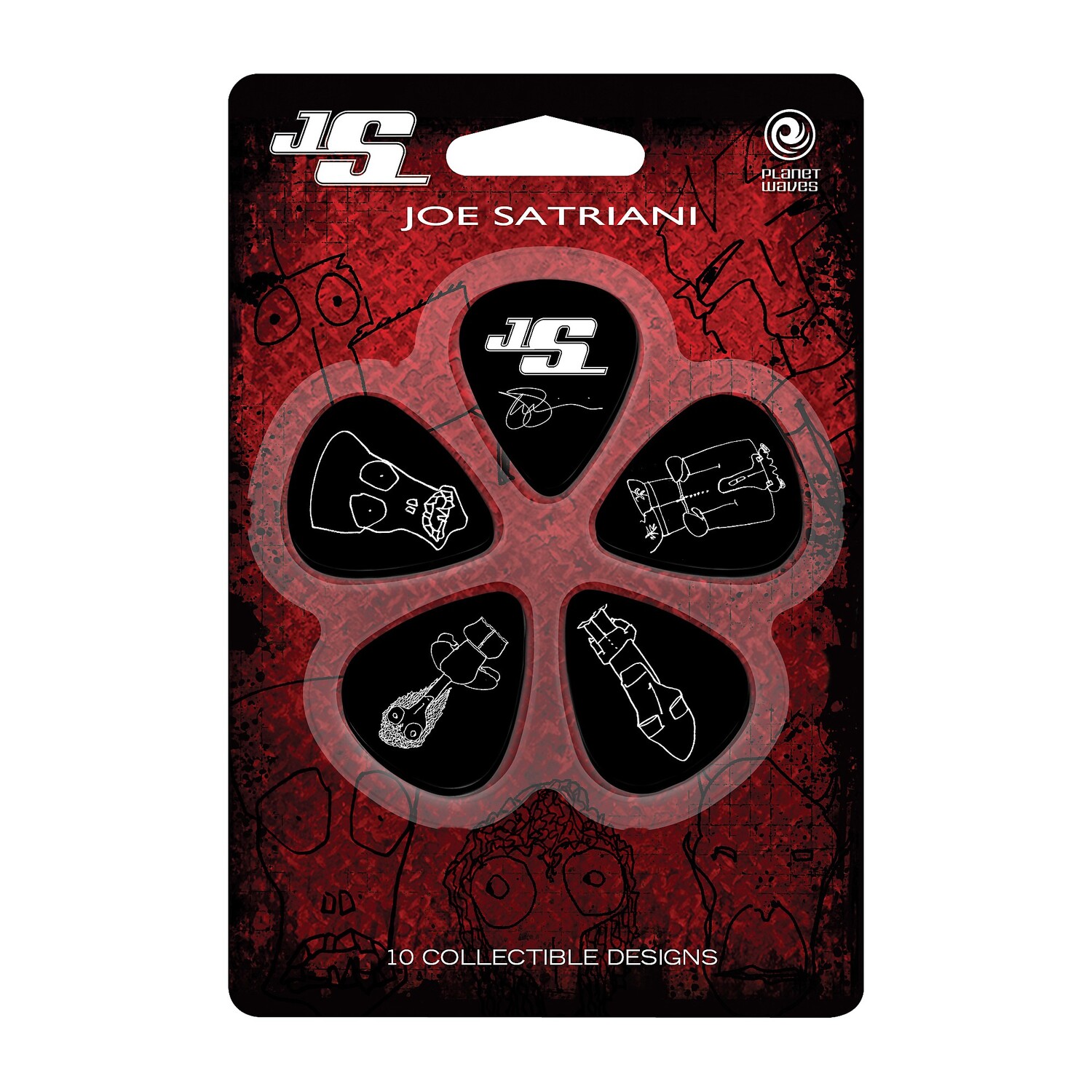 

Фирменные медиаторы D'Addario Joe Satriani, 10 шт., черные, средние