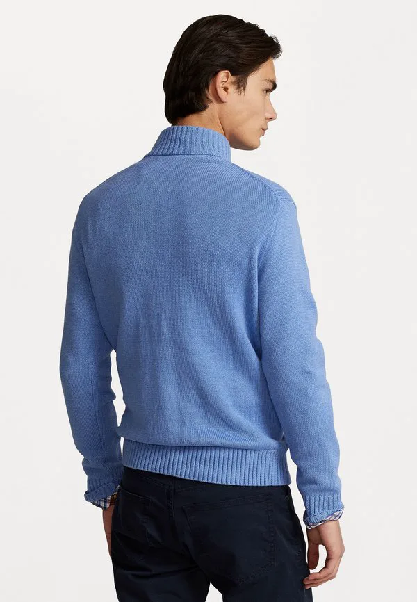 Хлопковый джемпер с застежкой-молнией на четверть длины Polo Ralph Lauren, Soft Royal Heather — фото 3