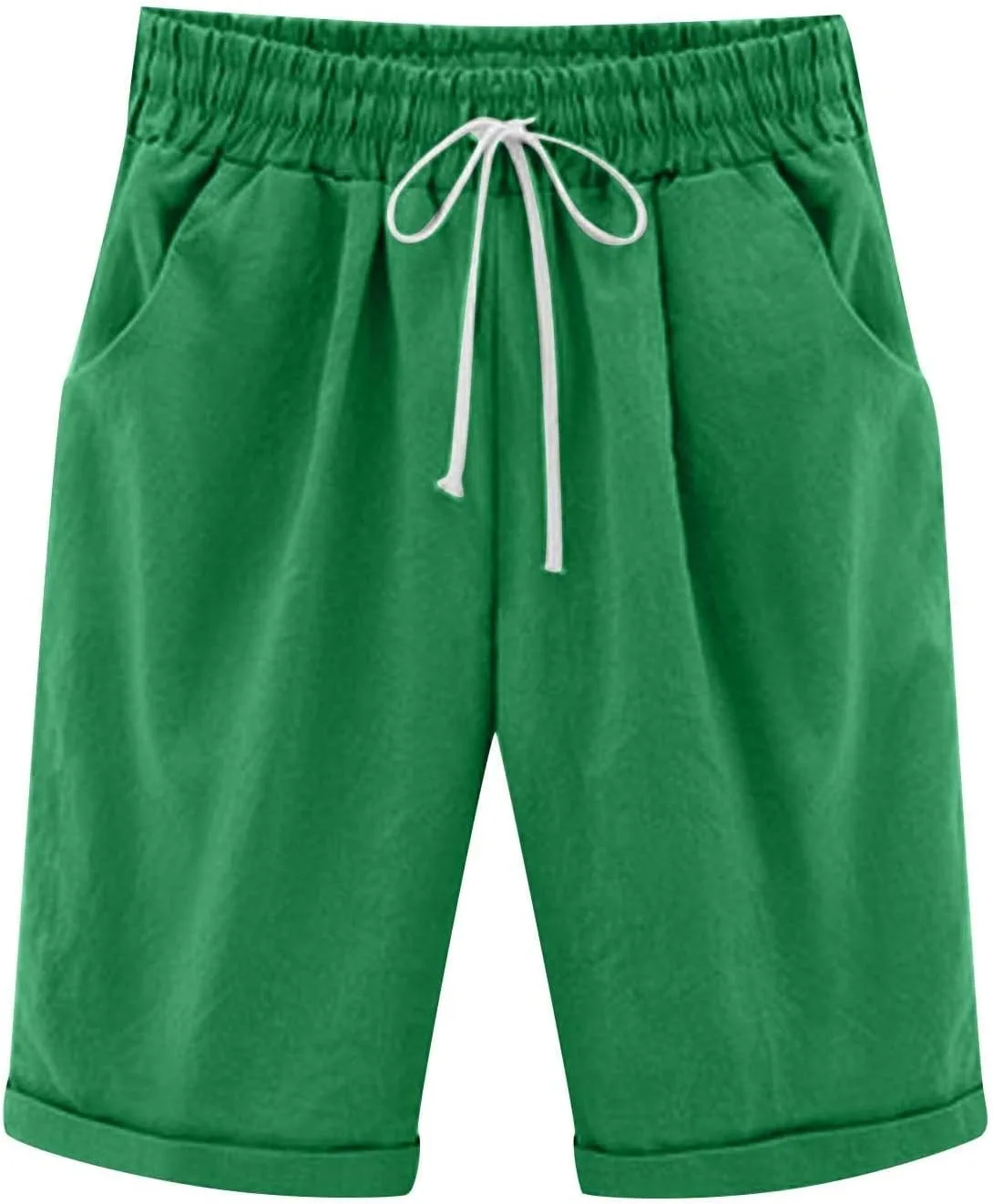

Женские бермуды Cotton Linen с карманами и эластичным поясом LMSXCT