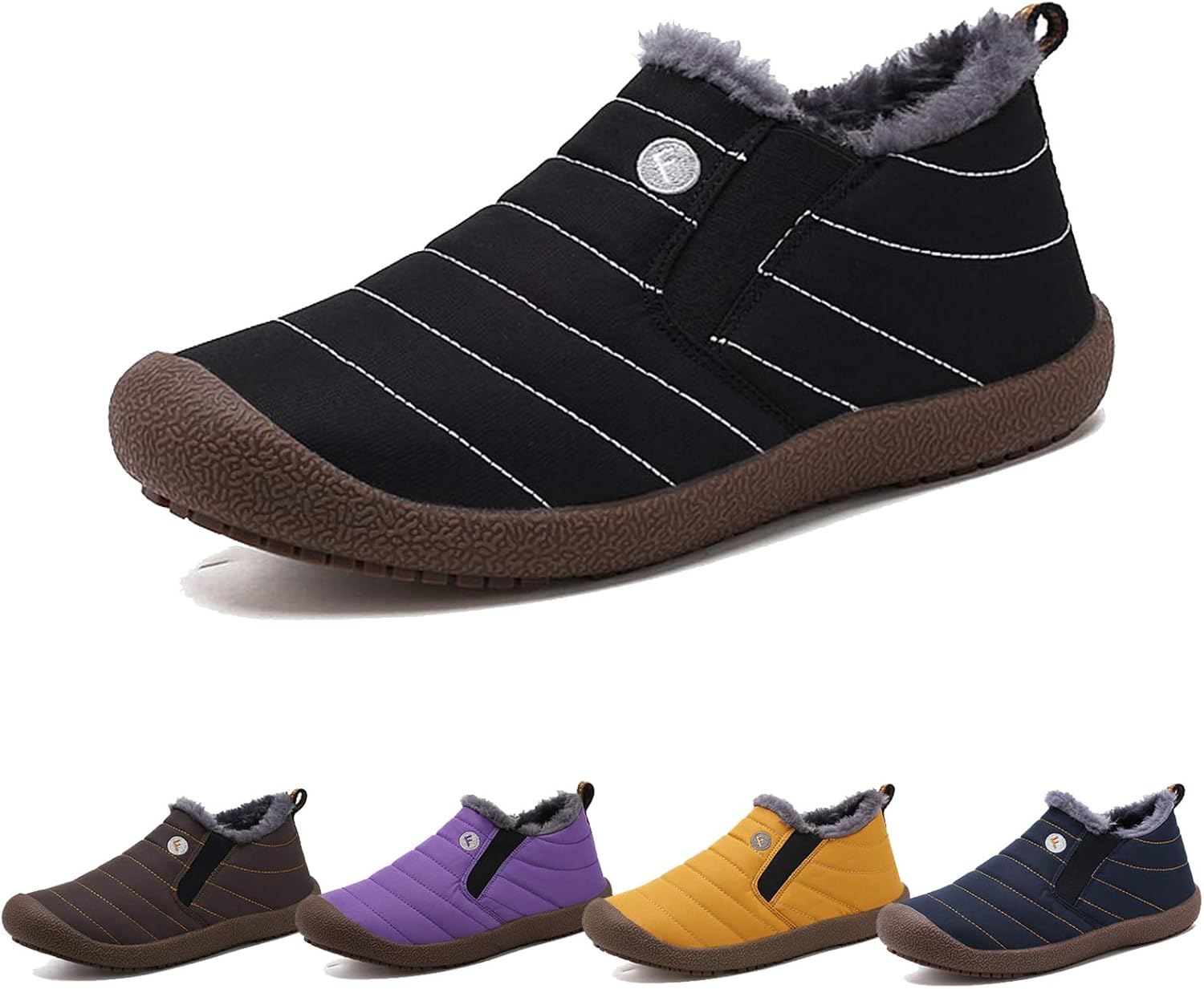 

Мужские водонепроницаемые утепленные ботинки с плюшевой подкладкой для улицы, зимние снежные ботинки, противоскользящие домашние туфли, короткие ботинки Hidruo, черный