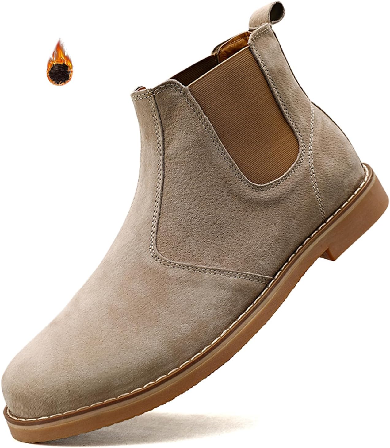 

Мужские повседневные ботинки Chelsea Optigard из замши, удобные с круглым носком, без шнуровки, износостойкие, с низким каблуком, ботинки до щиколотки с эластичной отделкой, хаки