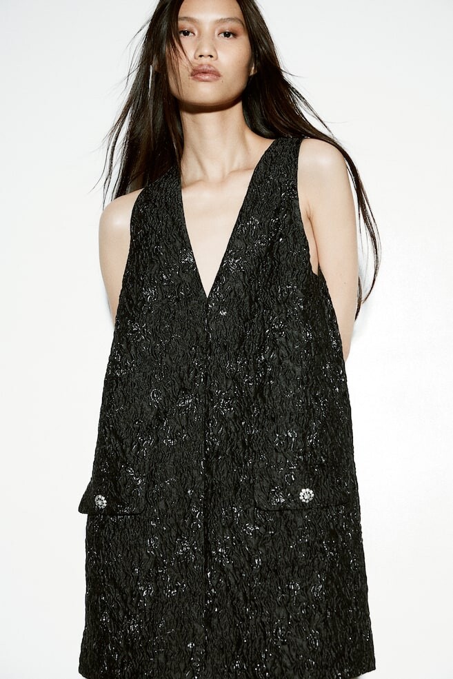 

Мини-Платье из жаккардовой ткани H&M, черный