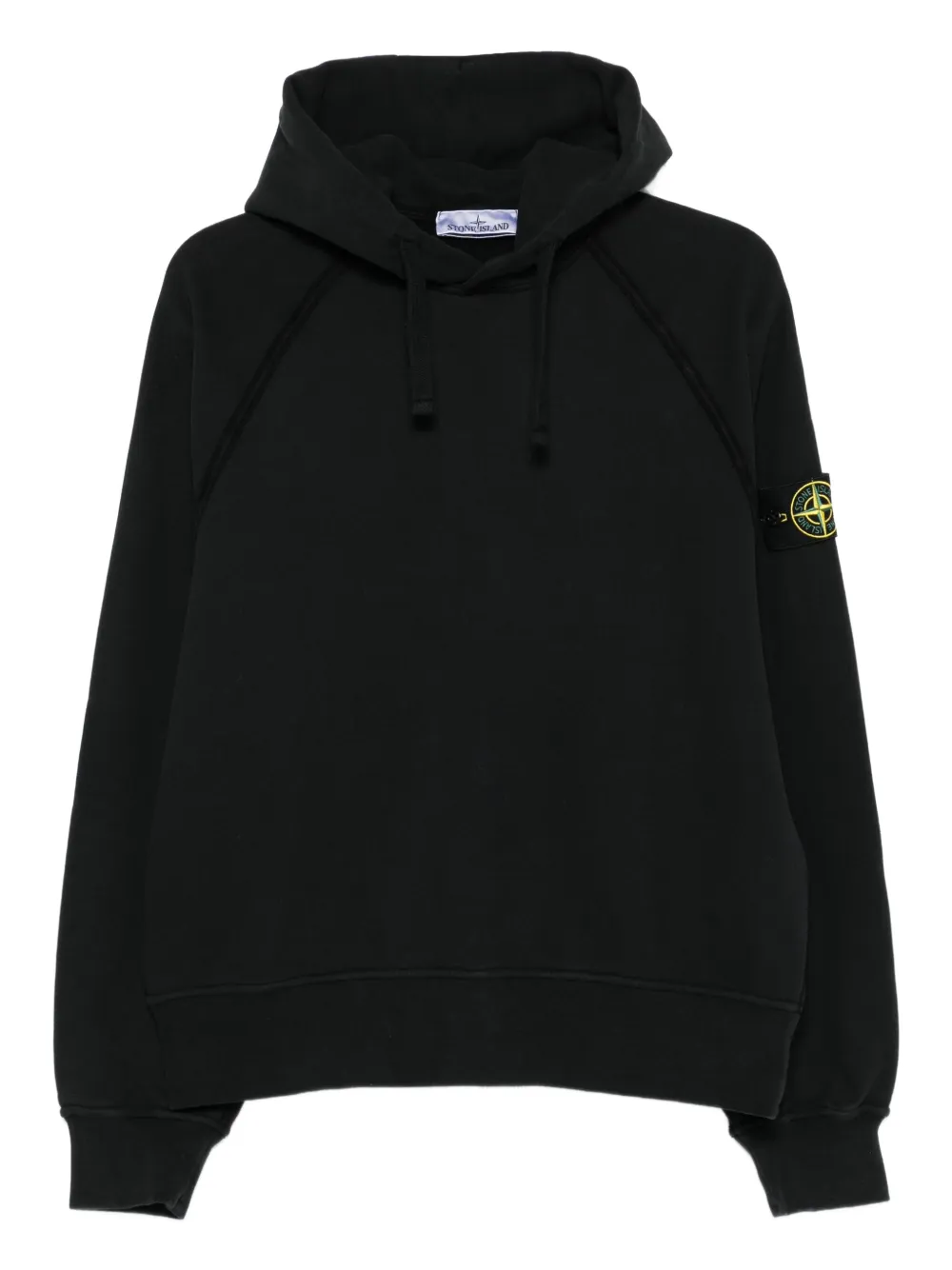 

Хлопковая толстовка с капюшоном Stone Island, черный