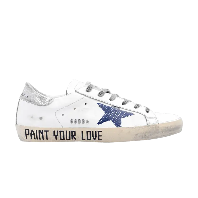Кроссовки Golden Goose Wmns Superstar Distressed Sketch - Paint Your Love, белый