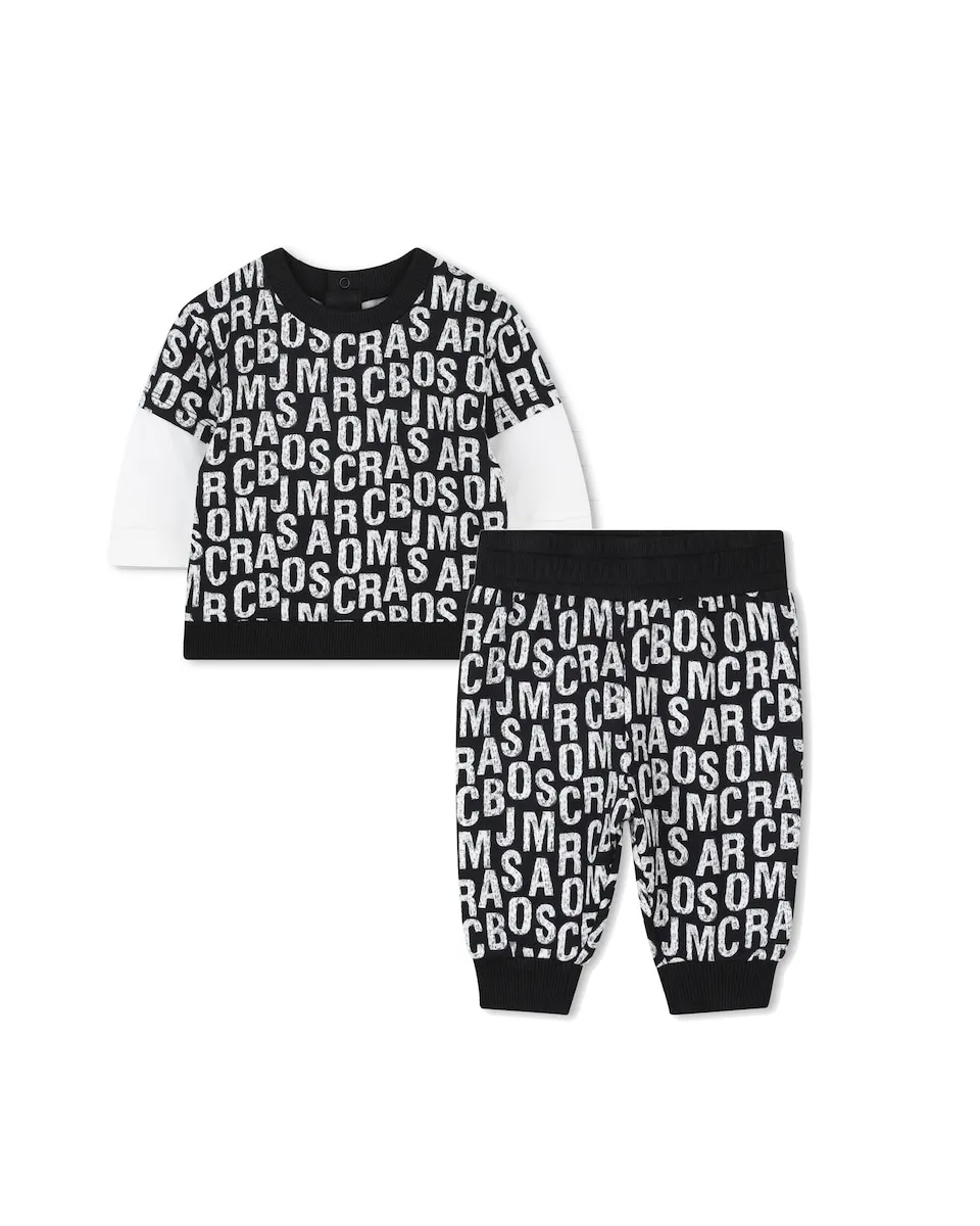 

Детский комплект черного цвета из хлопка Marc Jacobs