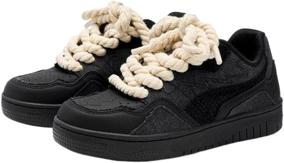 

Мужские повседневные кроссовки, дышащие, с противоскользящей подошвой, устойчивая к абразивному износу, с толстыми шнурками, удобные и легкие для ходьбы, для повседневной работы и путешествий Zixcplaz, черный