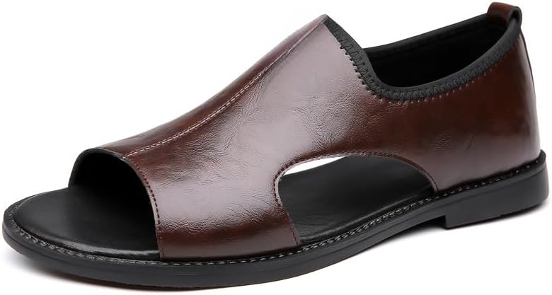 

Мужские повседневные сандалии без застежки - черные с открытым носком, с резиновой подошвой, удобные для весны/лета на улице, сандалии с ремешками Hhhchpm