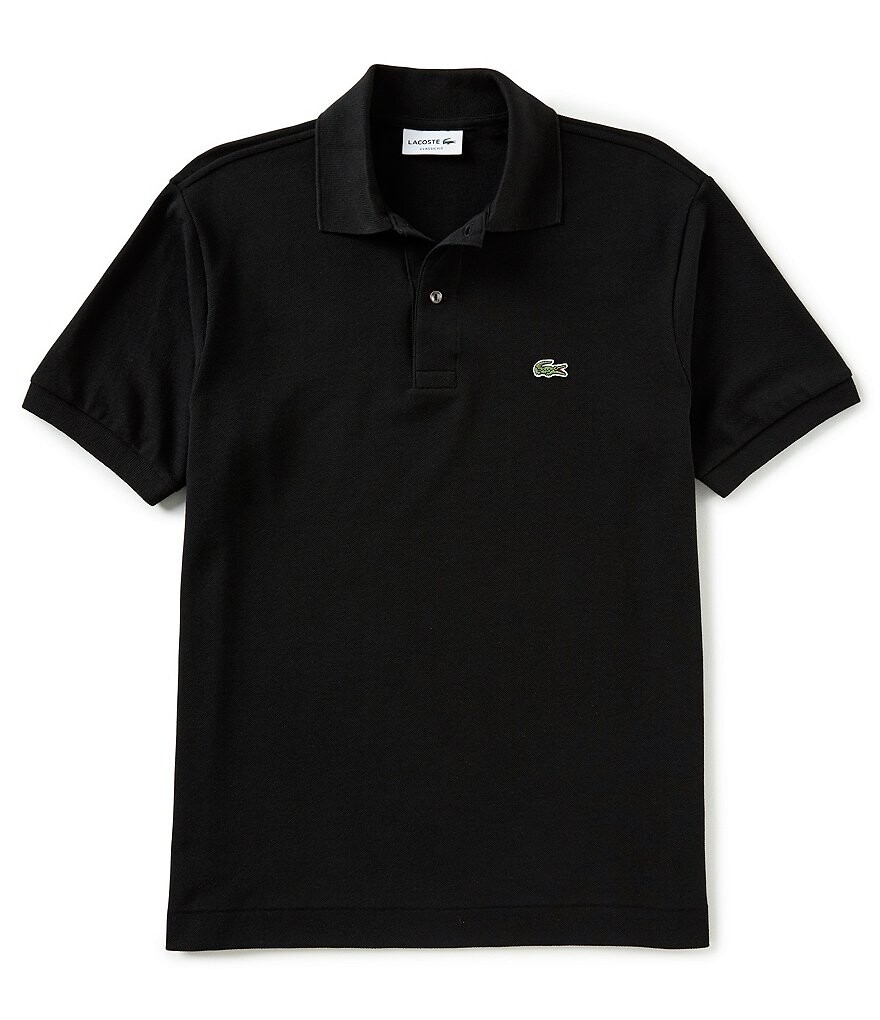 

Рубашка поло Lacoste Big and Tall из однотонного пике с короткими рукавами, черный