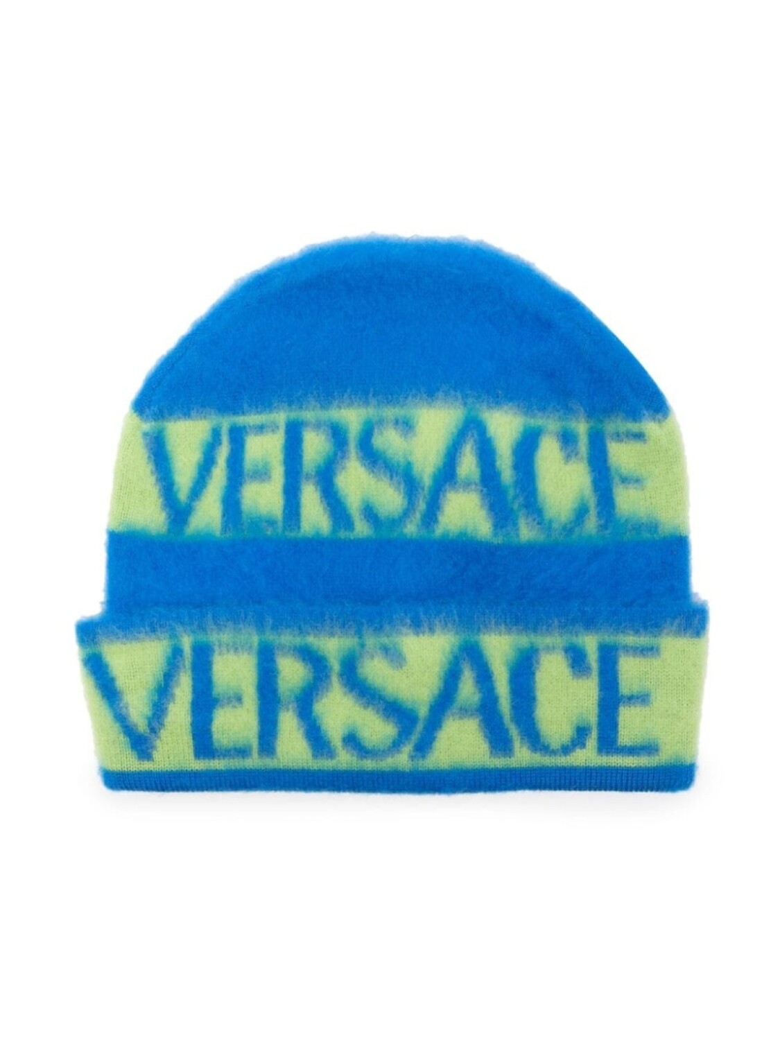 

Versace Kids шапка бини из вирджинской шерсти с логотипом, синий