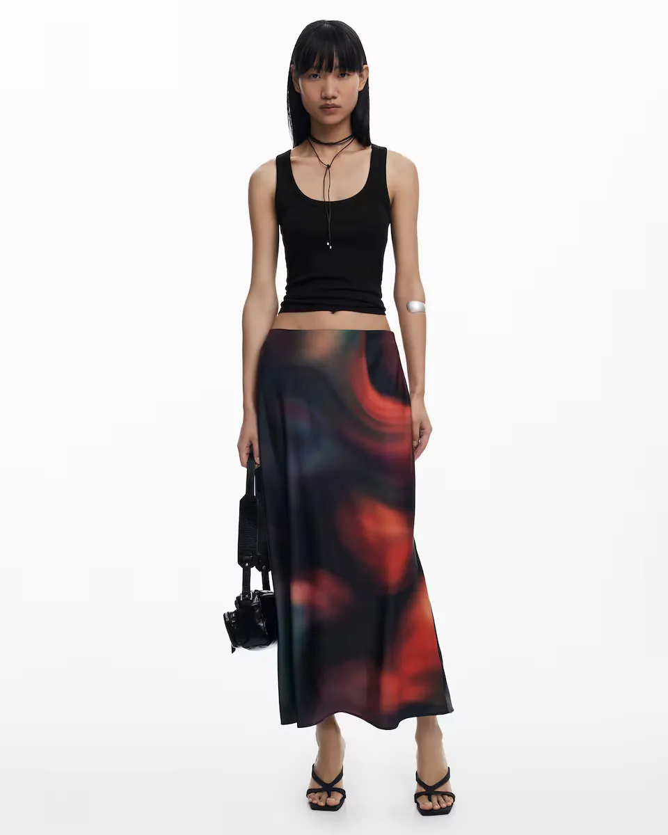 

Юбка миди с пятнами Desigual, красный