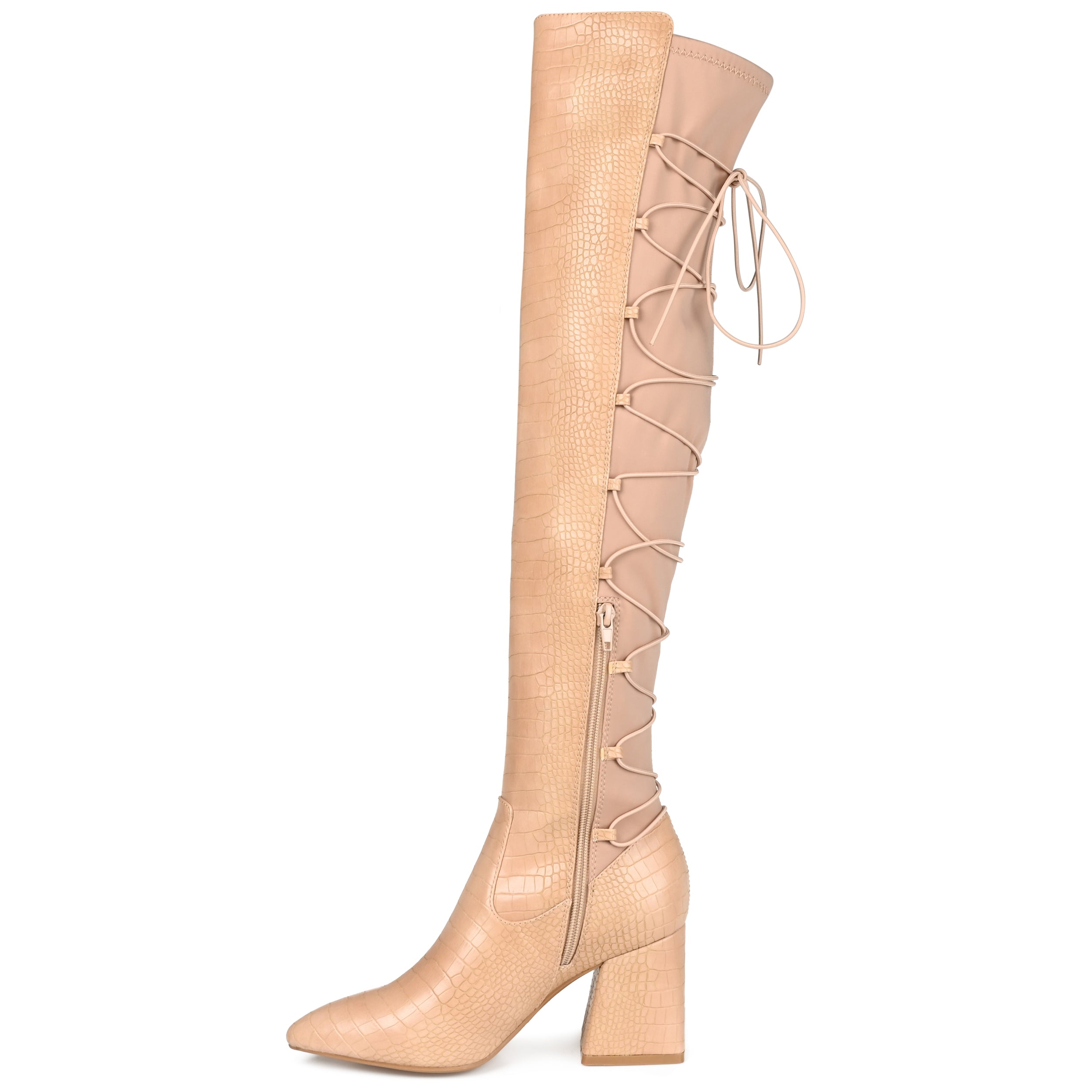 Женские сапоги Journee Collection Tru Comfort Foam Valorie с широким голенищем, бежевый — фото 2